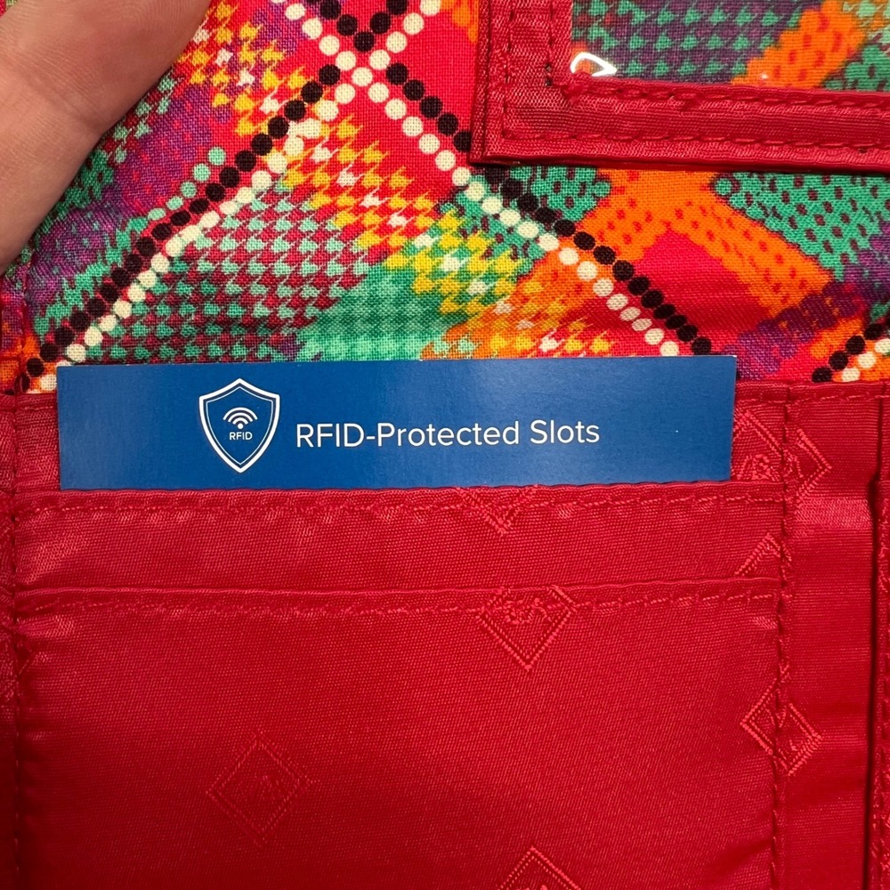 Vera Bradley‎ RFID Trifold Wallet Kumquat Floral Quilted Authentic New - Picture 10 of 12